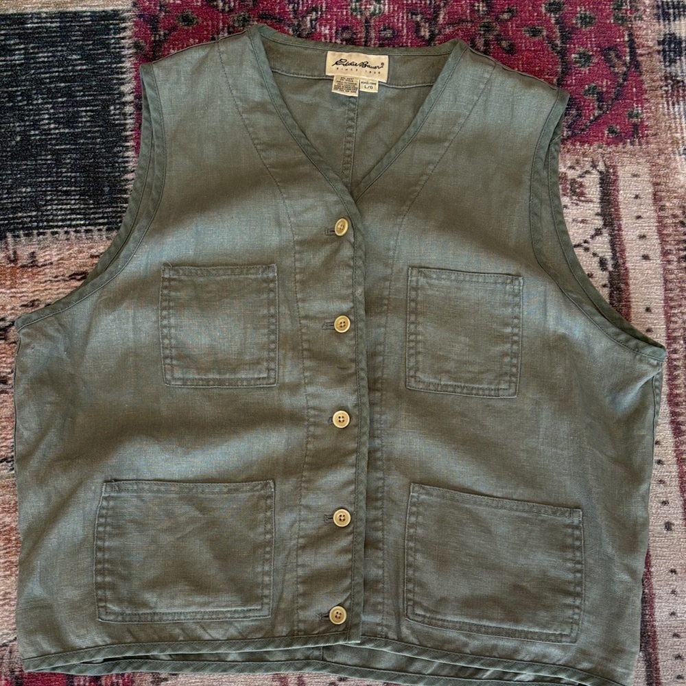 Eddie Bauer sage green Button-Up Vest